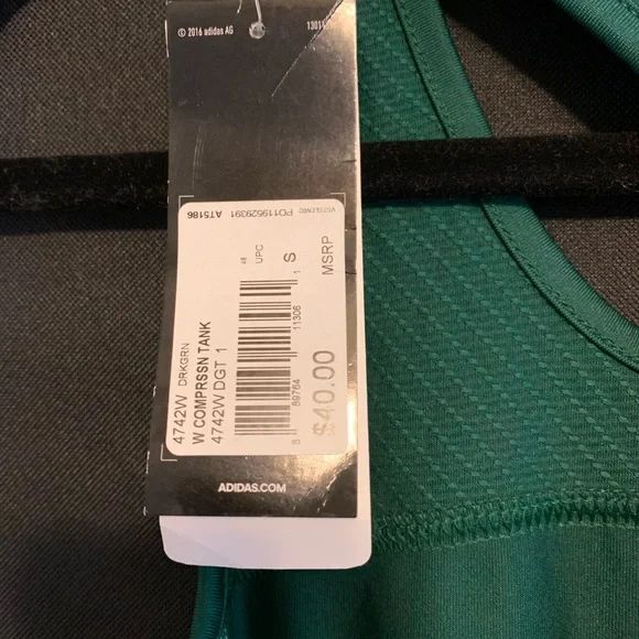 Adidas compression climacool running gym tank green MSRP $40 NWT small workout - Picture 5 of 5